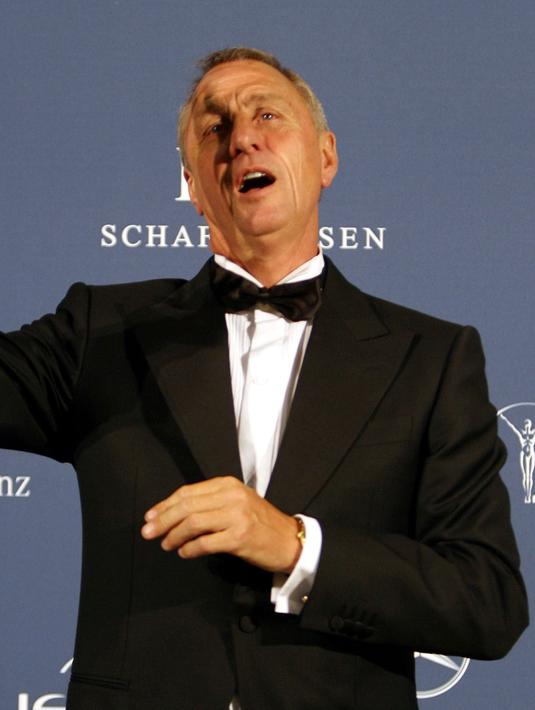 Cruyff hanya mampu membawa timnas Oranye ke babak final Piala Dunia 1974. Pada pegelaran tersebut, timnas Belanda dikalahkan Jerman Barat 1-2. (AFP/Lluis Gene)