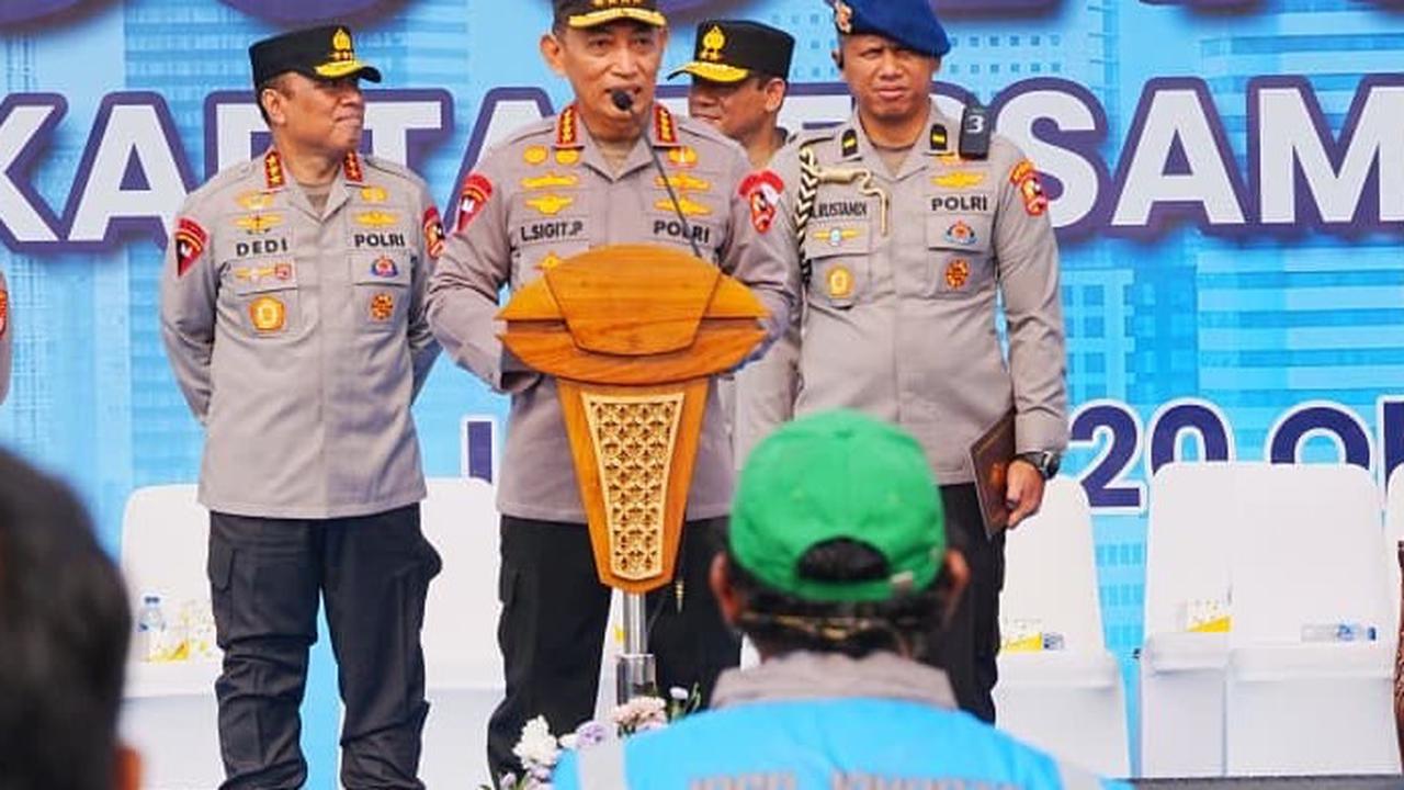 polri dan ojol apel di monas