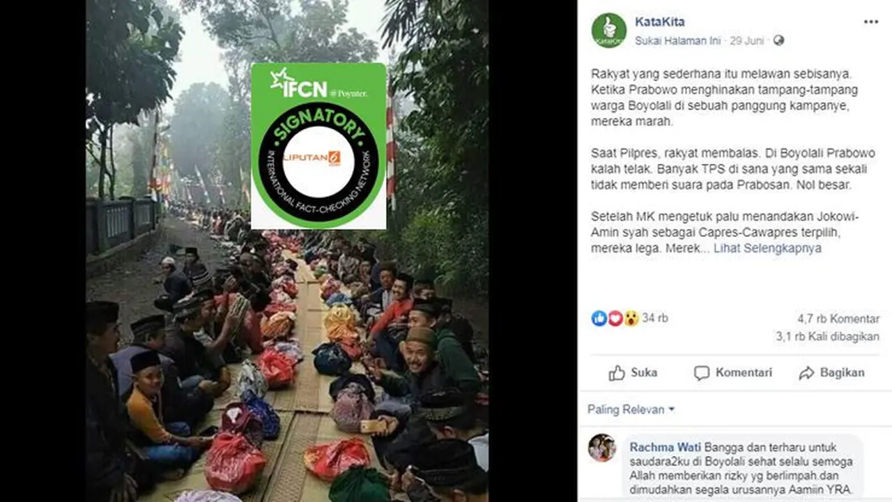 [Cek Fakta] Gambar Tangkapan Layar Foto Tradisi Sadranan