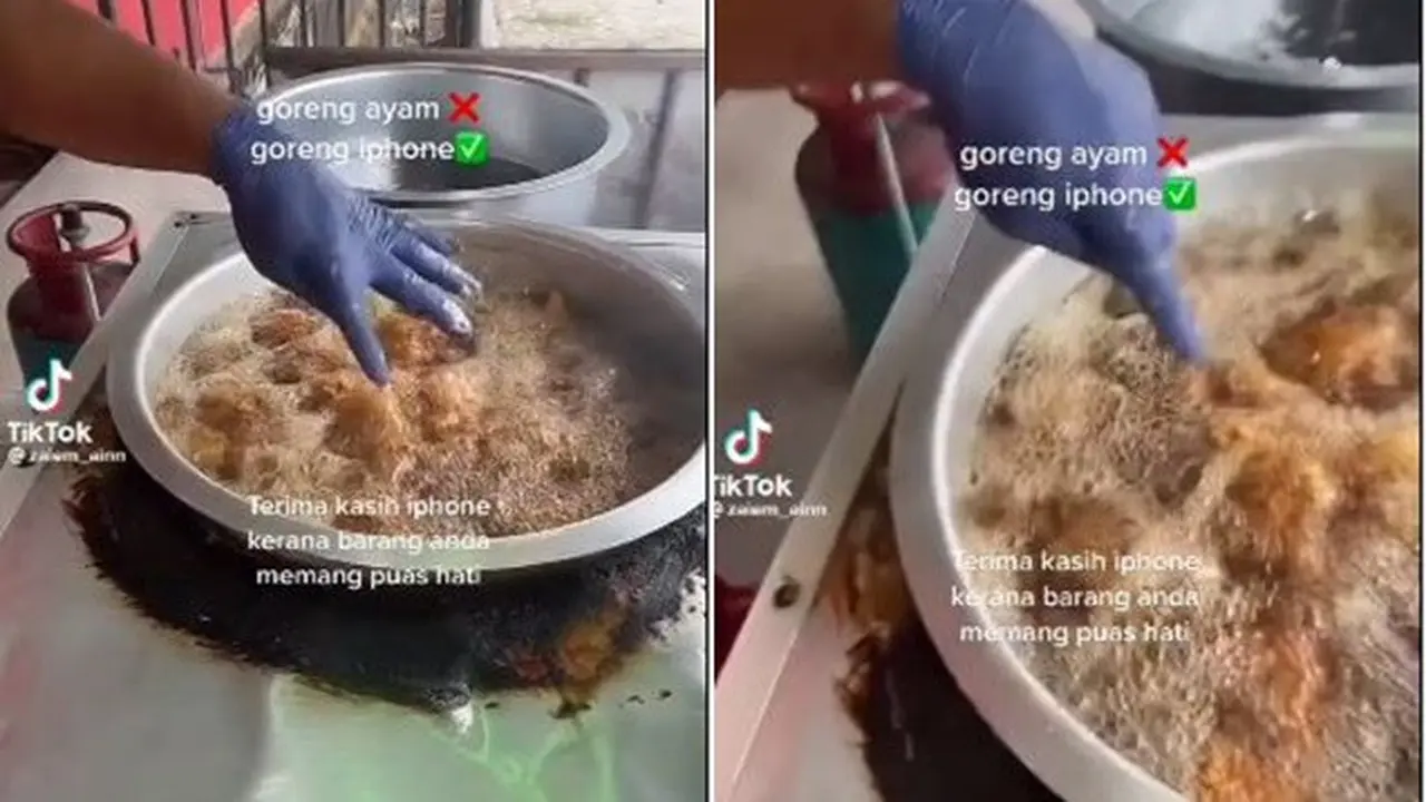 Niat Bikin Tutorial Masak, iPhone 13 Pro Ini Malah Masuk ke Dalam Wajan Penggorengan
