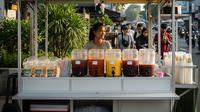 Desain Warung Portable Booth untuk Jualan Es Teh Jumbo/Gemini AI