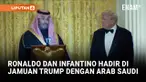 Cristiano Ronaldo dan Presiden FIFA Gianni Infantino ikut mendampingi Putra Mahkota Mohammed bin Salman dalam jamuan makan malam mewah di Gedung Putih yang digelar Presiden Donald Trump.