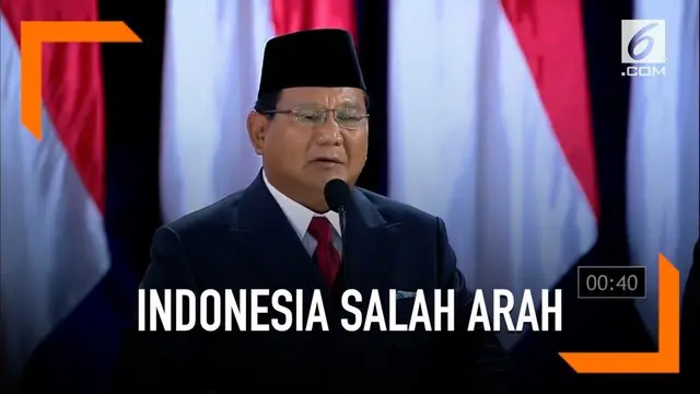 Prabowo sebut suasana ekonomi di Indonesia salah arah hingga tak berpihak pada rakyat.