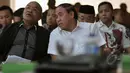 Mantan Wakil Gubernur DKI Jakarta Prijanto (kanan) berbincang di sela-sela diskusi publik di Gedung DPRD DKI Jakarta, Rabu (8/4/2015). Prijanto menjadi narasumber utama diskusi publik tentang Dugaan Korupsi di Stadion BMW. (Liputan6.com/Johan Tallo)