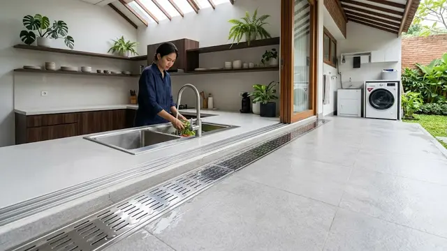 Model Saluran Air untuk Dapur Semi Outdoor agar Cepat Kering