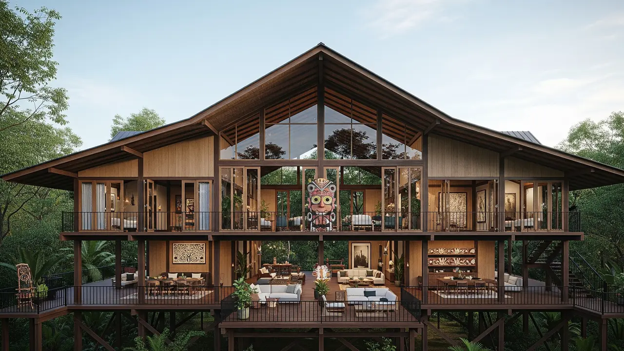 Model Rumah Nenek Moyang yang Tradisional Tapi Cocok untuk Zaman Sekarang (Gambar: Gemini AI)