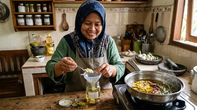 Cara Membuat Minyak Bawang Putih/AI Generated
