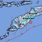 &nbsp;Gempa Magnitudo 5,2 mengguncang wilayah Malaka, Nusa Tenggara Timur, Selasa siang (27/2/2024). (Liputan6.com/ Dok BMKG)