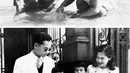 Atas : Anak Raja Thailand, Putri Ubol Ratana (kiri) dan Pangeran Maha Vajiralongkorn. Bawah : Raja Thailand dan istri berpose bersama anak pertama dan kedua mereka. Foto dirilis pada tahun 1955. (AFP PHOTO)