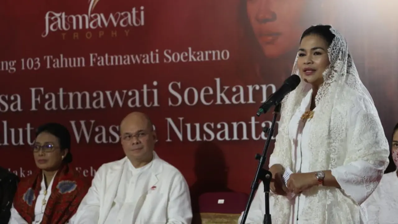 Puti Guntur Soekarno dalam peringatan 103 tahun kelahiran Ibu Negara Fatmawati Soekarno di Jakarta.