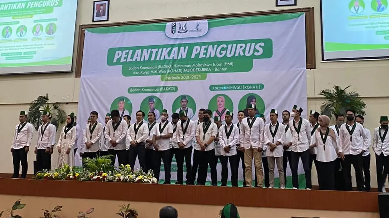 Pelantikan pengurus Badko HMI Jabodetabek-Banten. (Istimewa)