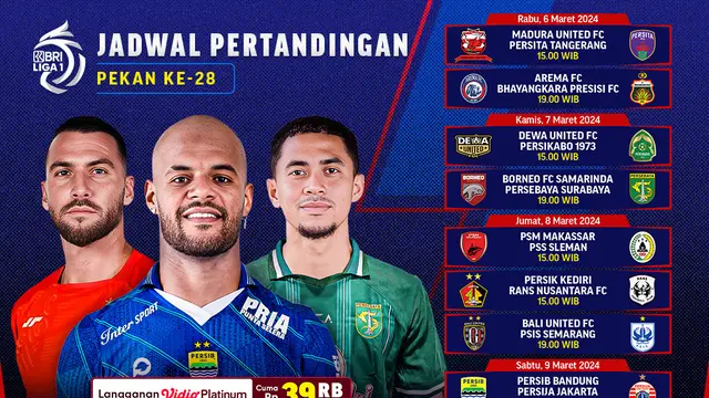 Jadwal BRI Liga 1 Pekan ke-28