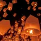 ilustrasi lampion terbang  (sumber: iStockphoto)