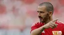 Leonardo Bonucci telah memenangkan gelar Serie A selama bermain di Juventus. Mantan kapten timnas Italia itu punya koleksi sembilan scudetto. Pada Mei 2024, Bonucci mengumumkan pensiun dari lapangan hijau. (Odd ANDERSEN / AFP)