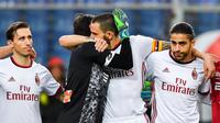 AC Milan menang 1-0 atas Genoa pada laga pekan ke-28 Serie A di Stadio Comunale Luigi Ferraris, Minggu (11/3/2018) waktu setempat. (AP Photo/Simone Arveda)