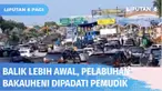 Terpantau sejak Kamis (05/05) malam, pemudik telah memadati Pelabuhan Bakauheni untuk kembali ke arah Pulau Jawa. Pemudik mengaku balik lebih awal guna menghindari kemacetan.