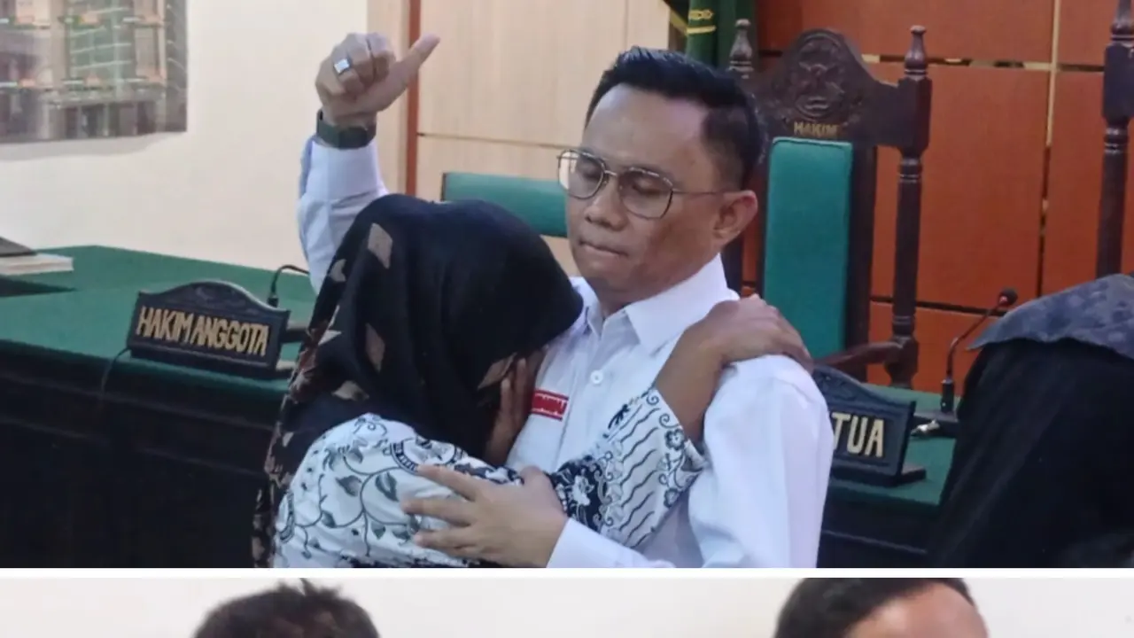 Supriyani guru honorer di Konawe Selatan divonis bebas Hakim PN Andoolo Konawe Selatan, Senin (25/11/2024).