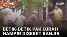 Ngeri! Banjir Banyuwangi Nyaris Hanyutkan Lurah Beserta Motornya