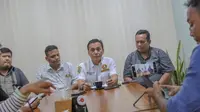 Dedi Dermawan saat menggelar konferensi pers di Kota Medan, Selasa (6/6/2023)