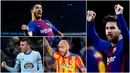 Berikut ini top scorer sementara La Liga Spanyol musim 2017/2018 hingga pekan ke-21, Lionel Messi dan Luis Suarez melesat. (Kolase foto-foto AP dari AFP)