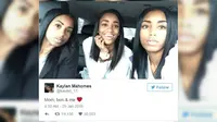 Foto kembar bersama ibunya jadi viral. (CNN)
