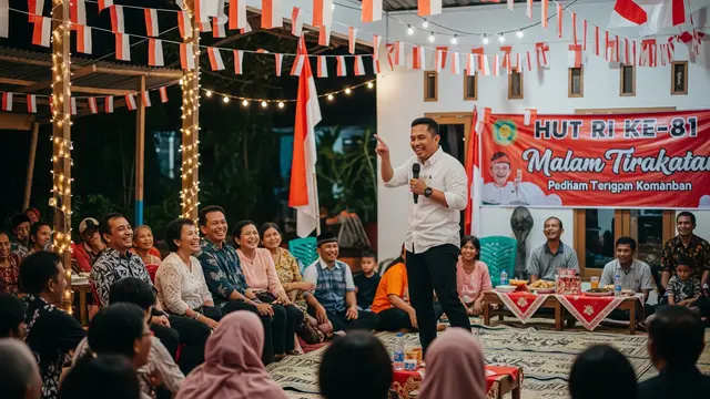 Teks Sambutan Ketua RT Malam Tirakatan 17 Agustus yang Lucu, Santai dan Tidak Bikin Ngantuk  Foto: AI Generated