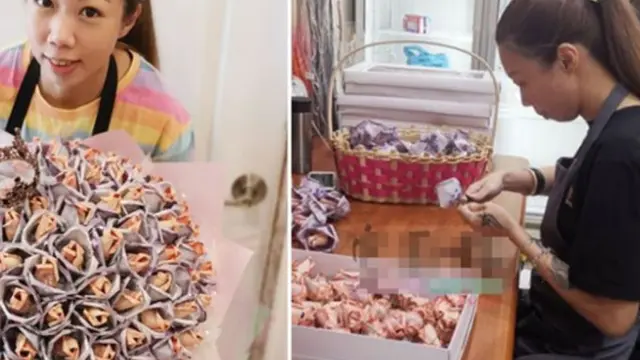 Kado Valentine, Pria Ini Beri Kekasih Buket Bunga dari Uang Senilai Rp 72 Juta