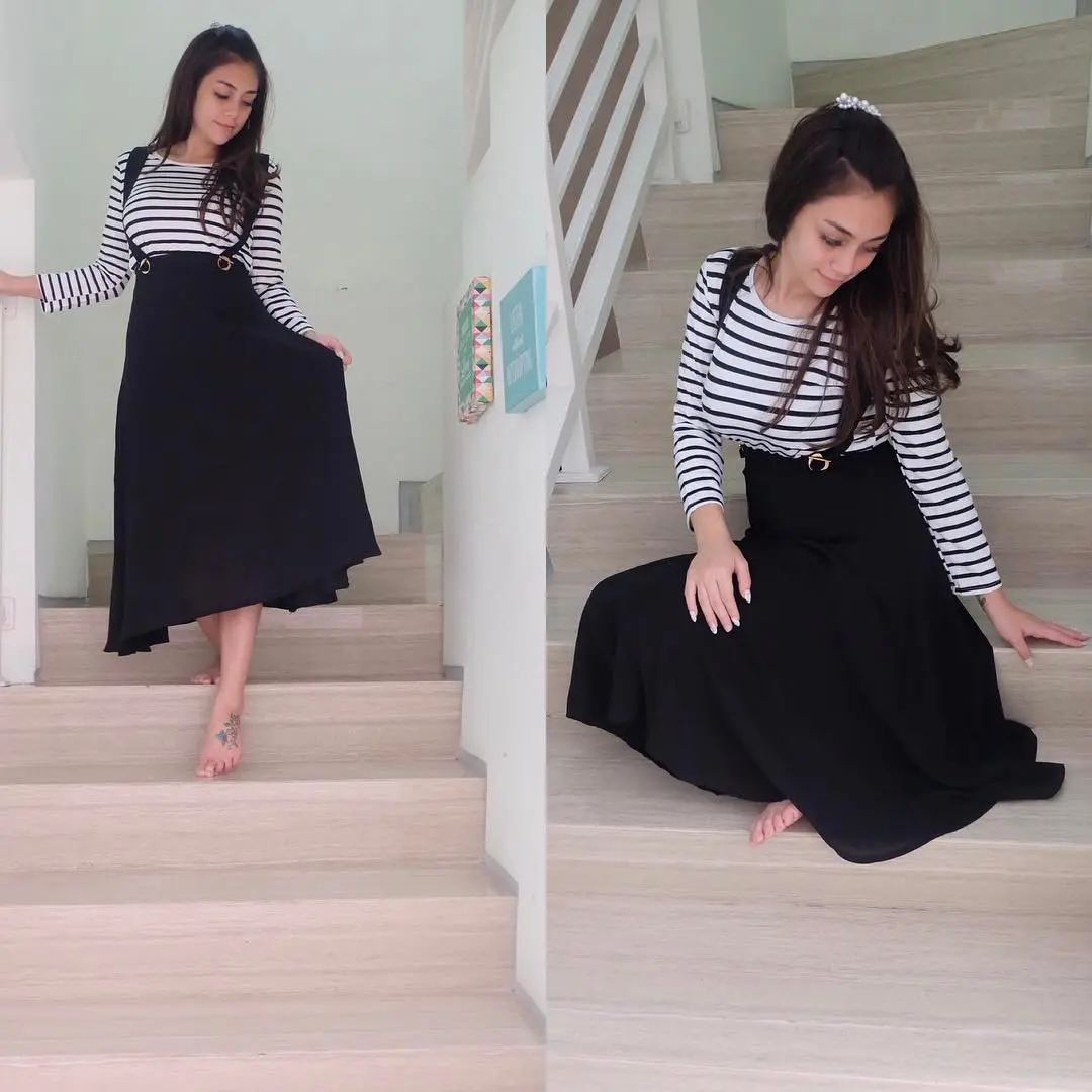 Penampilan Celine Evangelista yang modis sebelum melahirkan. (Image: celine_evangelista/instagram)