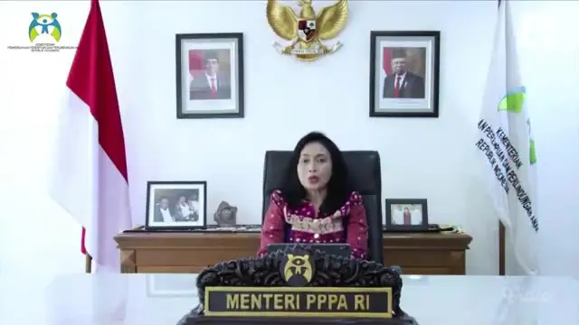 Menteri Pemberdayaan Perempuan dan Perlindungan Anak I Gusti Ayu Bintang Darmawati, S.E, M.Si, mengisi acara pembukaan pada Anugerah Perempuan Hebat Indonesia 2021 secara virtual oleh liputan6.com tentang Perempuan Ditengah Pandemi.