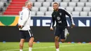 Penyerang Prancis, Kylian Mbappe, saat melakukan sesi latihan jelang laga UEFA Nations League di Munich, Jerman, Rabu (5/9/2018). Prancis akan berhadapan dengan Jerman. (AFP/Franck Fife)