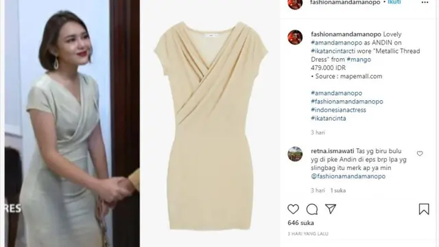 Gaya Amanda Manopo Pakai Tas Mewah Seharga Rp64 Juta