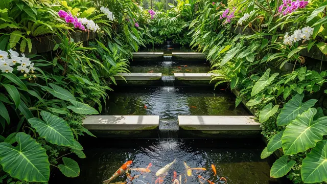 Cara Membuat Kolam Ikan Bertingkat untuk Lahan Sempit (AI Generated)