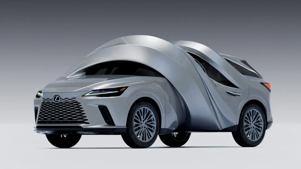 Instalasi Karya Seni Twisted Car Berbasis Lexus RX