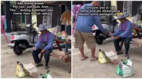 Viral Kakek Ditipu Pembeli Dibayar dengan Uang Mainan. (Sumber: TikTok/@rizkimaolani)