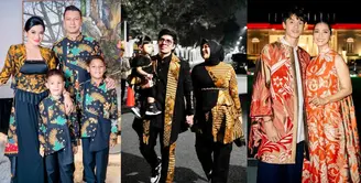 Tampil vibrant dengan batik tulis kudus rancangan Denny Wirawan ala Maudy Koesnaedi dan sang putra Eddy Meijer. [@snapnuel]