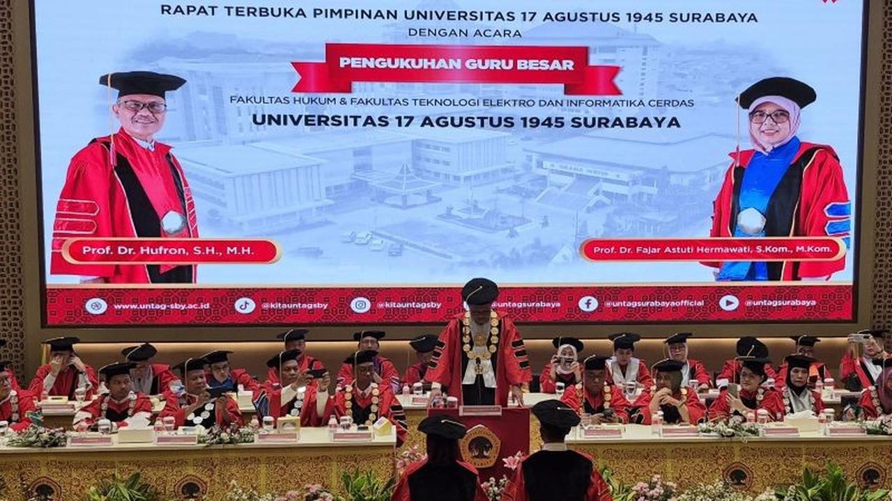 Fakta Menarik: Guru Besar Untag Surabaya Kini Capai 30 Orang dengan Pengukuhan Dua Profesor Baru Bidang Hukum dan Teknologi