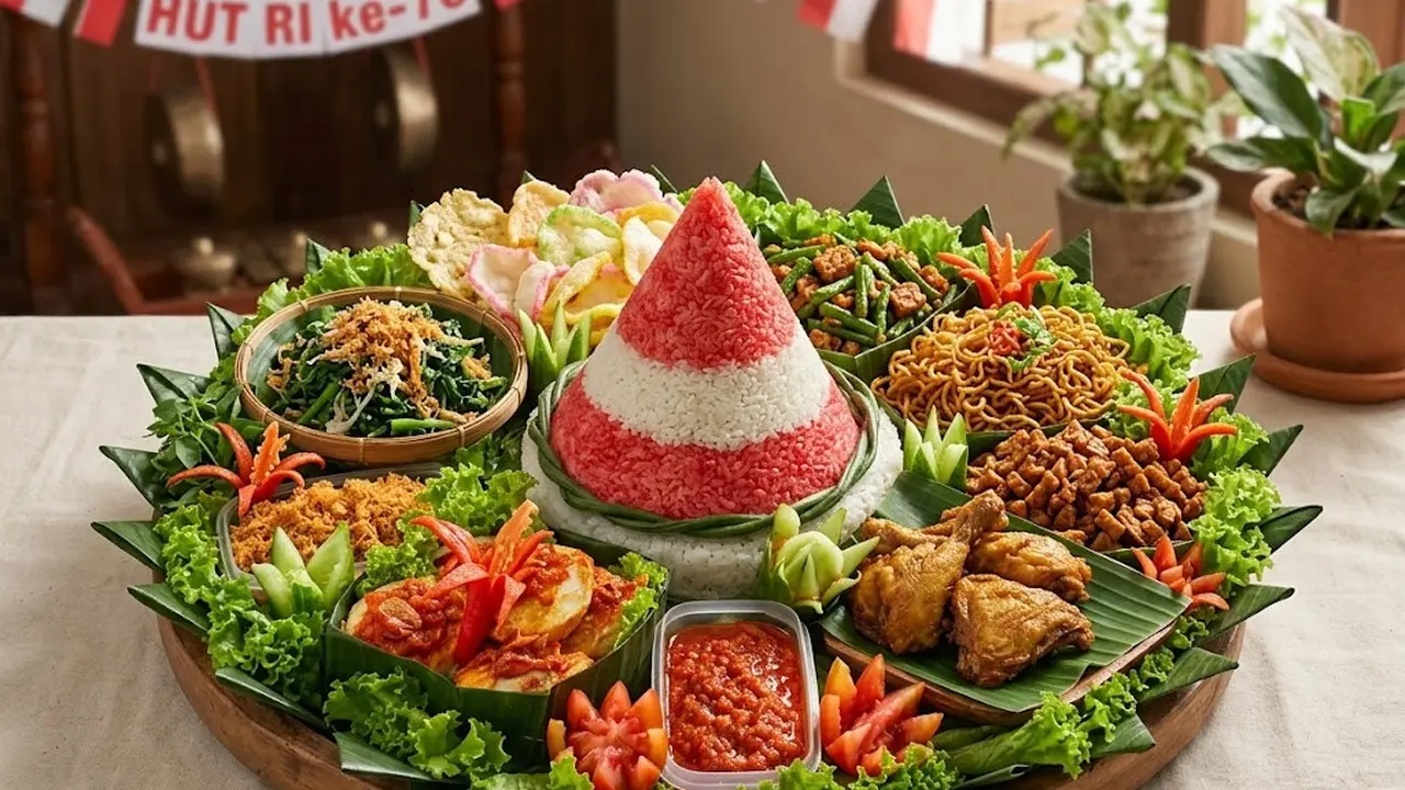 Resep nasi tumpeng merah putih gurih