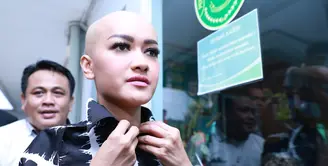 Julia Perez sedang menghadapi perceraian dengan suaminya Gaston Castano. Dalam sidang cerai itu, ia sekalian belajar menerapkan ilmunya. (Adrian Putra/Bintang.com)