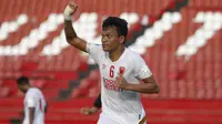 Ferdinand Sinaga mencetak tiga gol saat PSM Makassar mengalahkan Lalenok United pada play-off Piala AFC 2020 di Stadion I Wayan Dipta, Gianyar. (Bola.com/Abdi Satria)