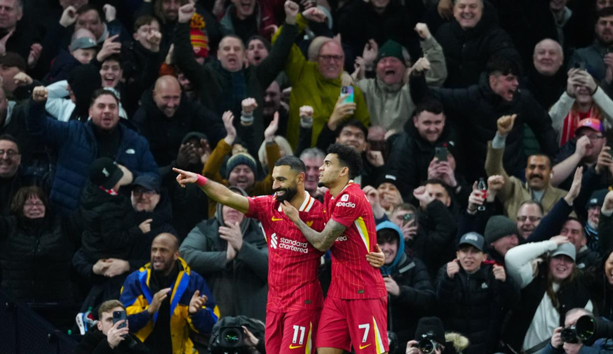 Hasil ini membuat Liverpool kokoh di pucuk klasemen dengan raihan 39 poin dari 16 laga. Sedangkan Tottenham ada di posisi 11 klasemen sementara Liga Inggris 2024/2025 dengan koleksi 23 angka dari 17 laga. (Adam Davy/PA via AP)
