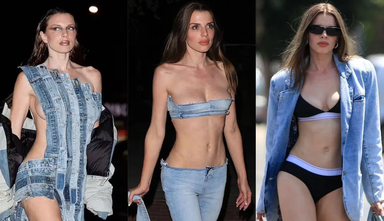 Baru-baru ini, Julia Fox tampil eksentrik dengan dress denim dekonstruktif. [@mpazstudio].