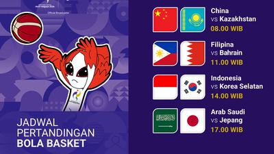 Jadwal Men’s Basketball Asian Games 2026: Day 2 Tersaji Laga Sengit dari Fase Grup di Vidio