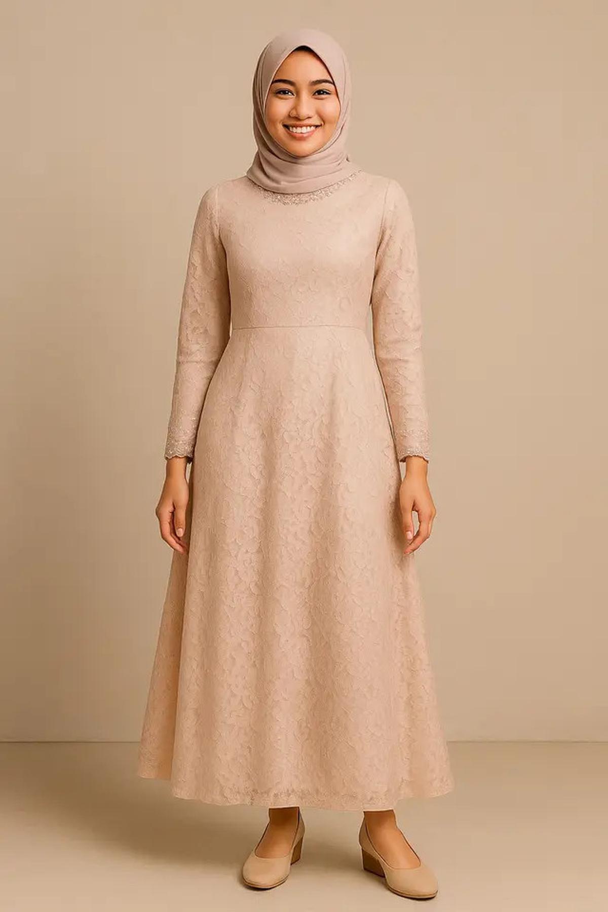 10 Model Long Dress Brokat Kombinasi Payet Terbaru, Stylish untuk Wanita Muda