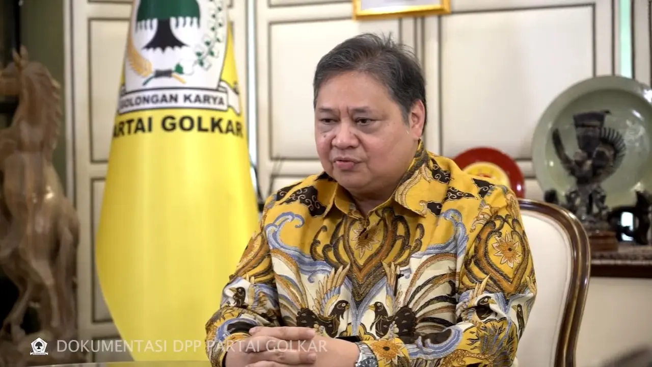 Airlangga Hartarto menyampaikan Pidato Resmi Pengunduran Diri sebagai Ketua Umum Partai Golkar.
