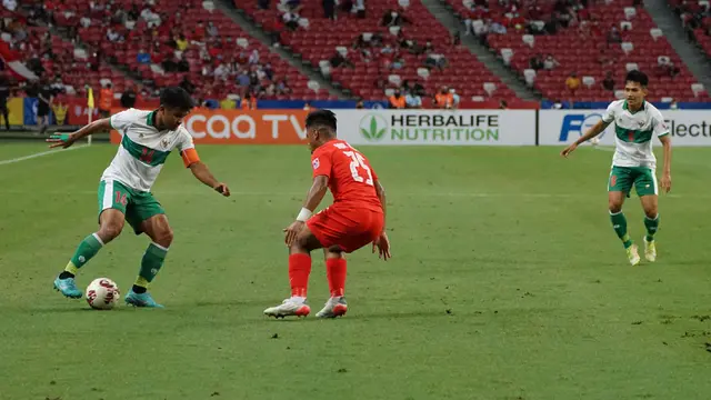 Foto: Buyarnya Kemenangan Timnas Indonesia atas Singapura Lewat Aksi Anak Fandi Ahmad di Laga Leg Pertama Semifinal Piala AFF 2020