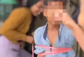 Tangkapan Layar Anak Diikat dan Diarak Warga di Lombok Tengah