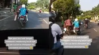 Pemotor bantu tukang becak (TikTok/@griyafurniturejeparaa)