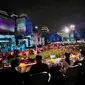 Potret megahnya gala dinner KTT ASEAN 2023 yang diwarnai pesta kembang api hingga video mapping hiasi gedung-gedung pencakar langit Jakarta. (Dok. Muchlis Jr/Biro Pers Sekretariat Presiden)