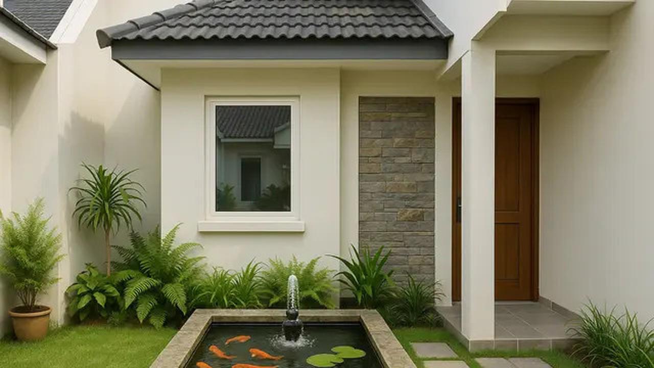 7 Inspirasi Model Rumah Sederhana dengan Kolam Ikan di Depan, Jadi Tren di 2025