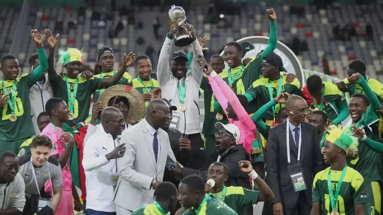 Timnas Senegal U-17 saat menjurai Piala Afrika U-17 2023